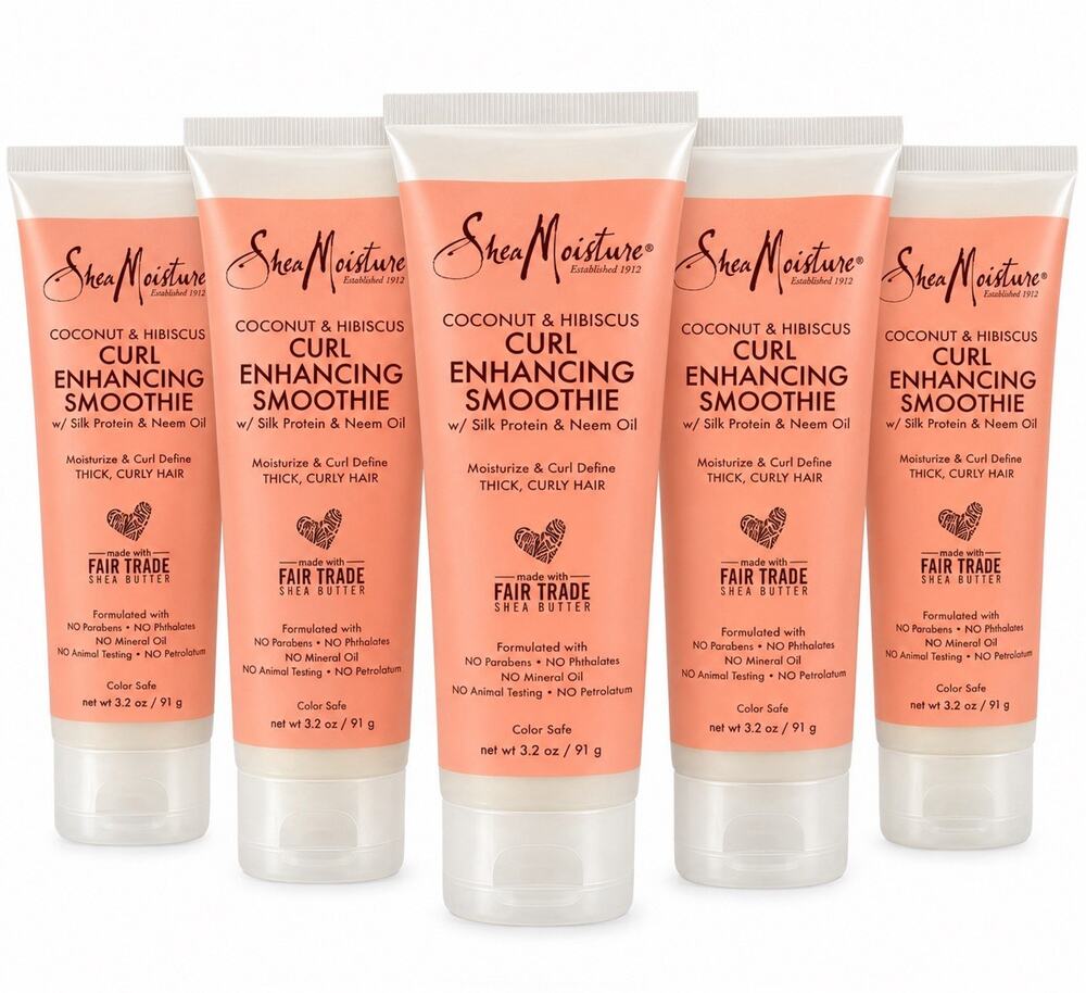 SheaMoisture Coconut Hibiscus Curl Enhancing Smoothie 3.2 oz 5 Pack NEW